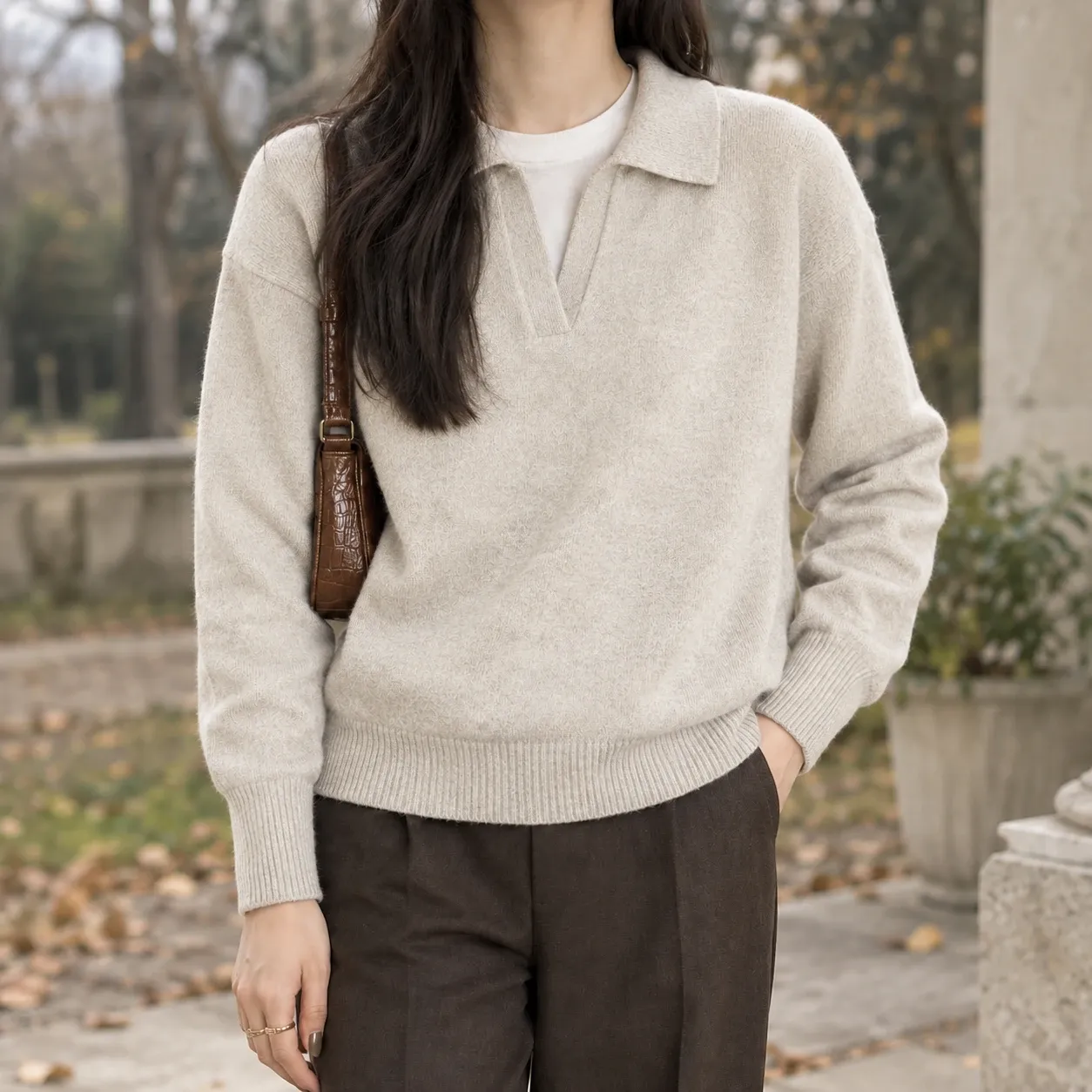 Lauren Polo Sweater in Oatmeal