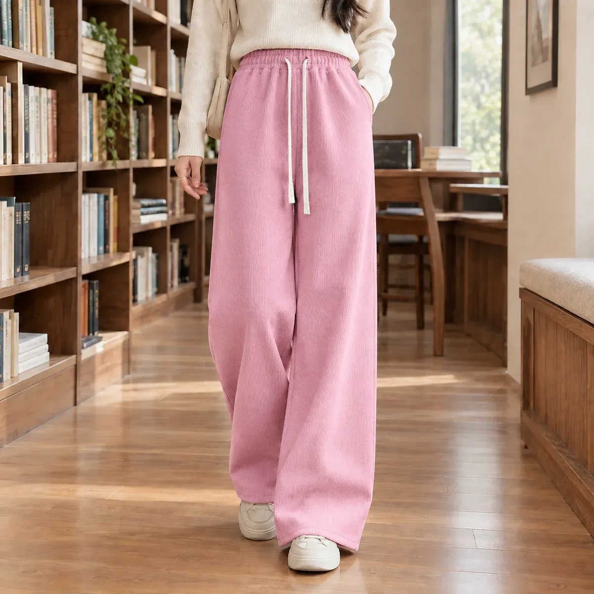 Evelina-Louise Wide Leg Pants in Pink