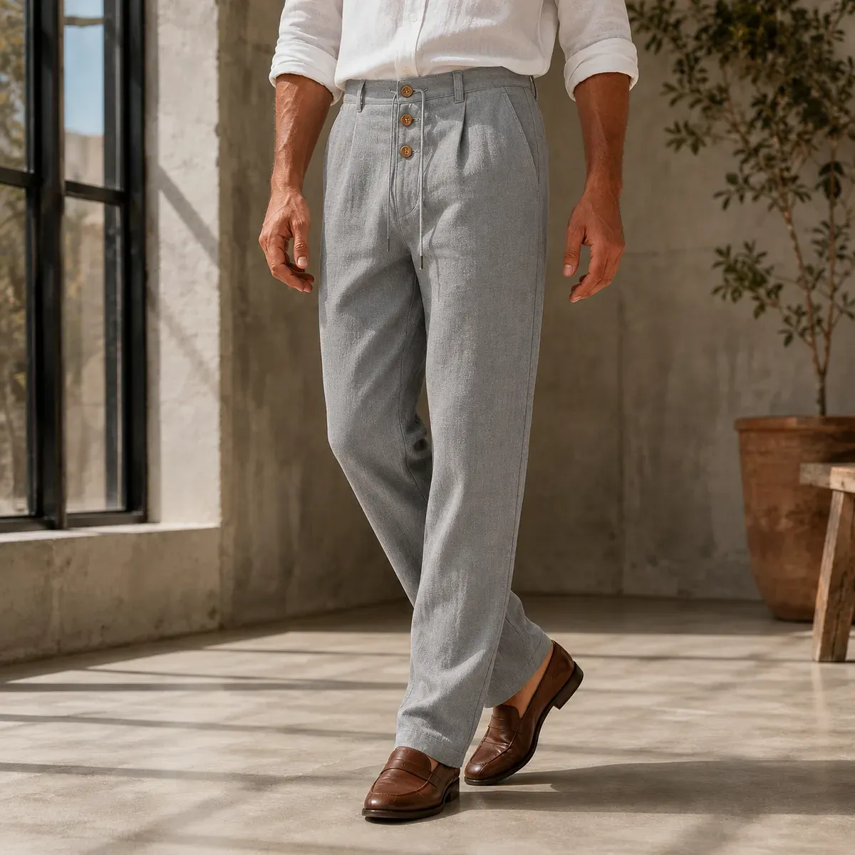 Blake Relaxed Pants in Gray