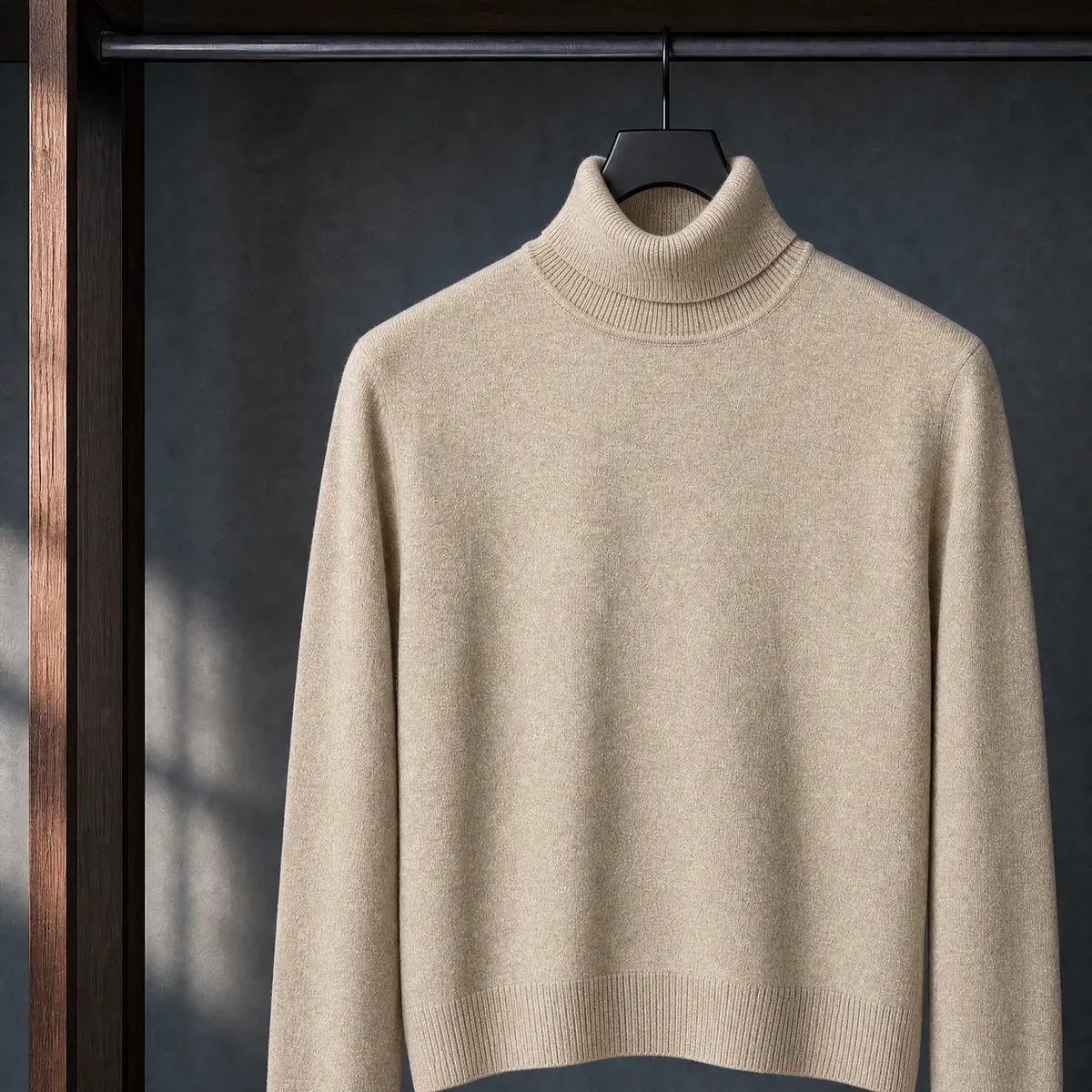 Sebastien Turtleneck Sweater in Beige