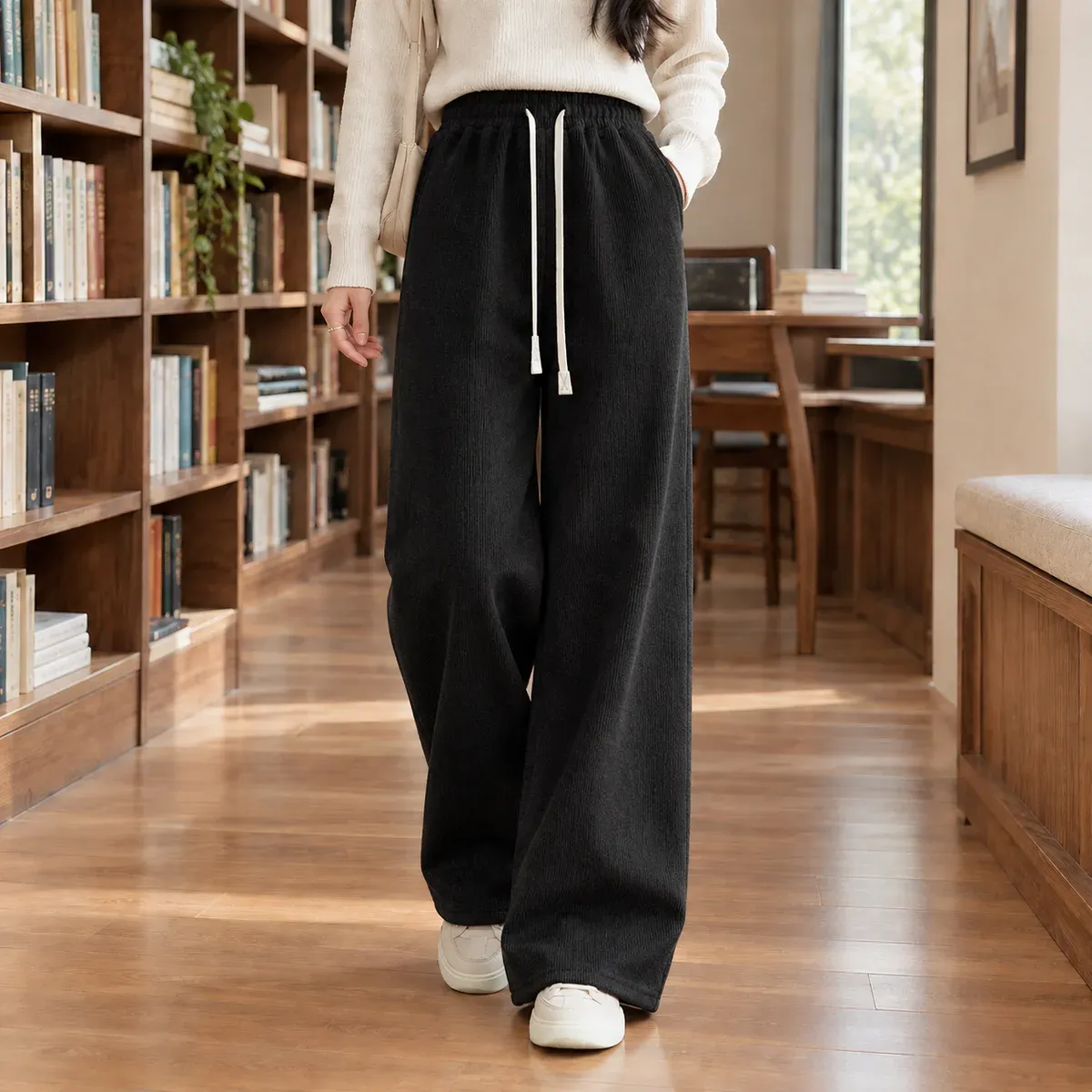 Evelina-Louise Wide Leg Pants in Black