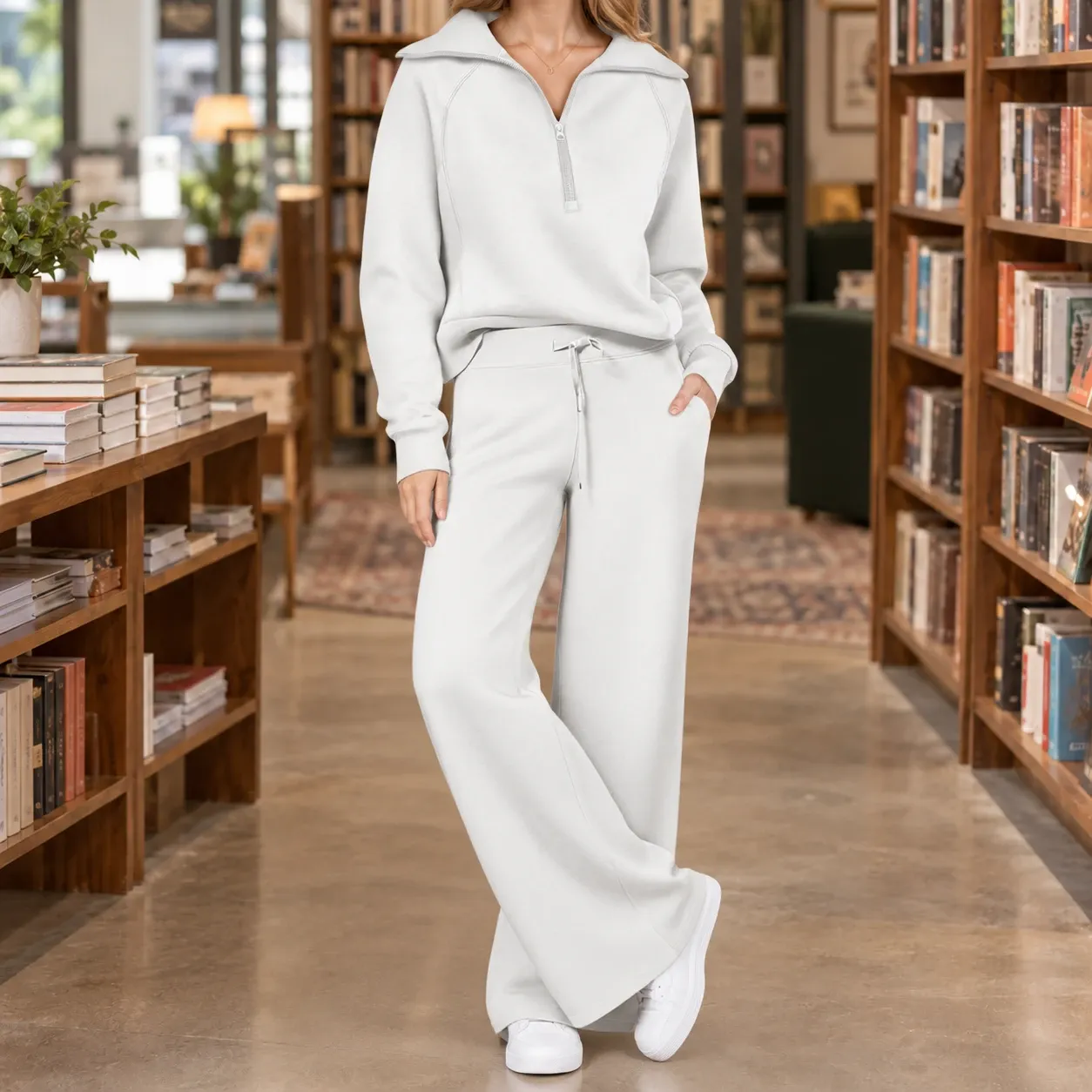Sharon Wide Leg Set in White