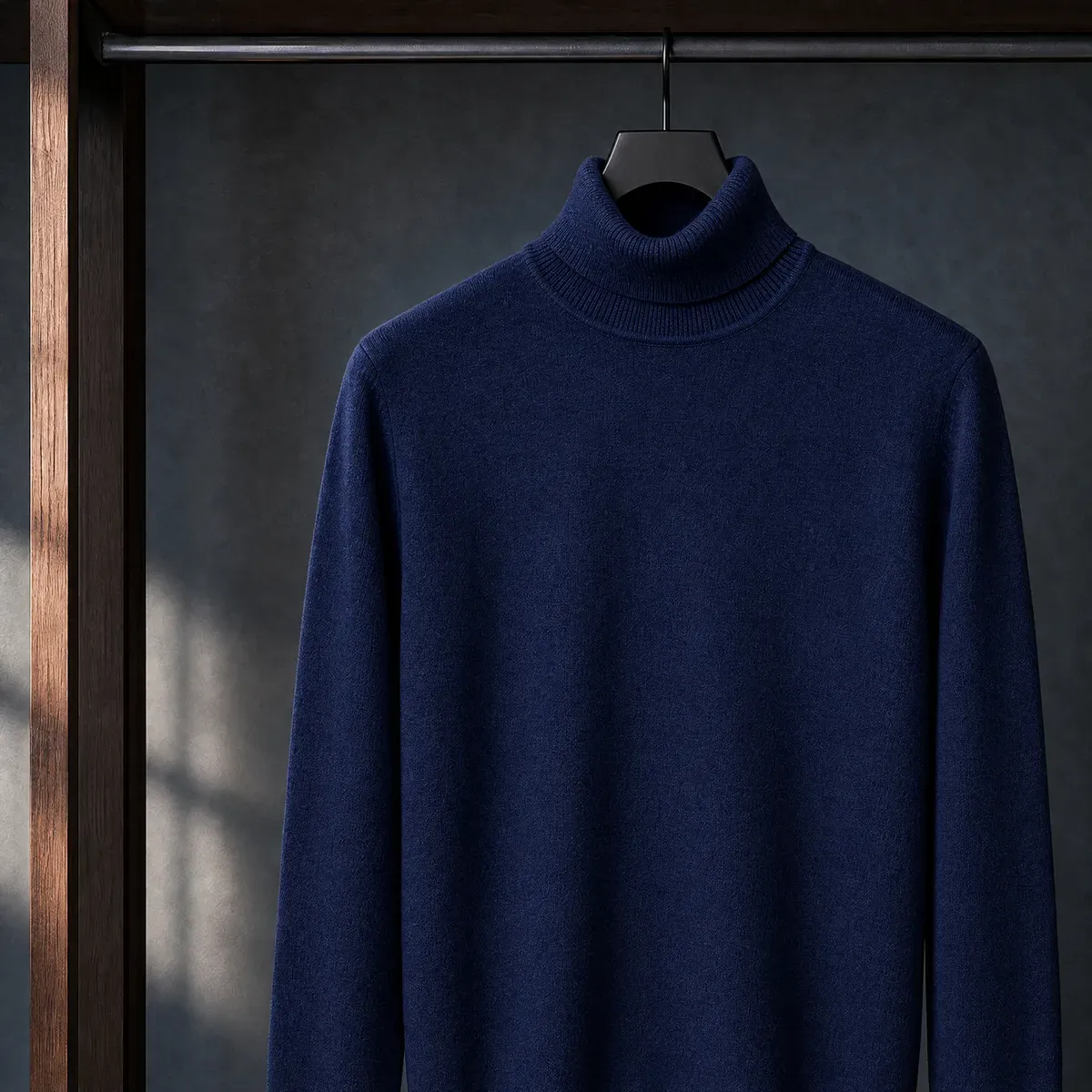 Sebastien Turtleneck Sweater in Navy Blue