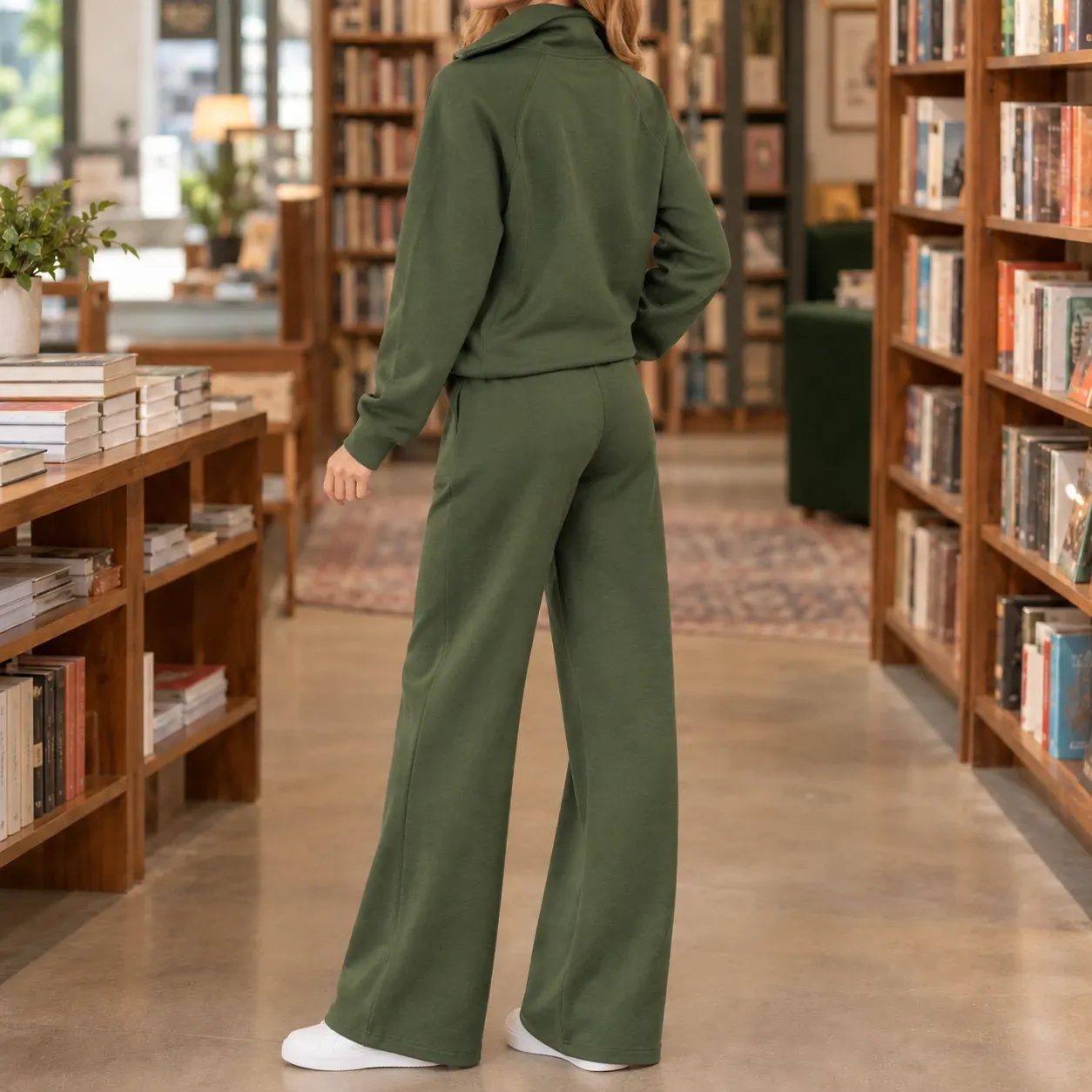 Sharon Wide Leg Set in Military Green