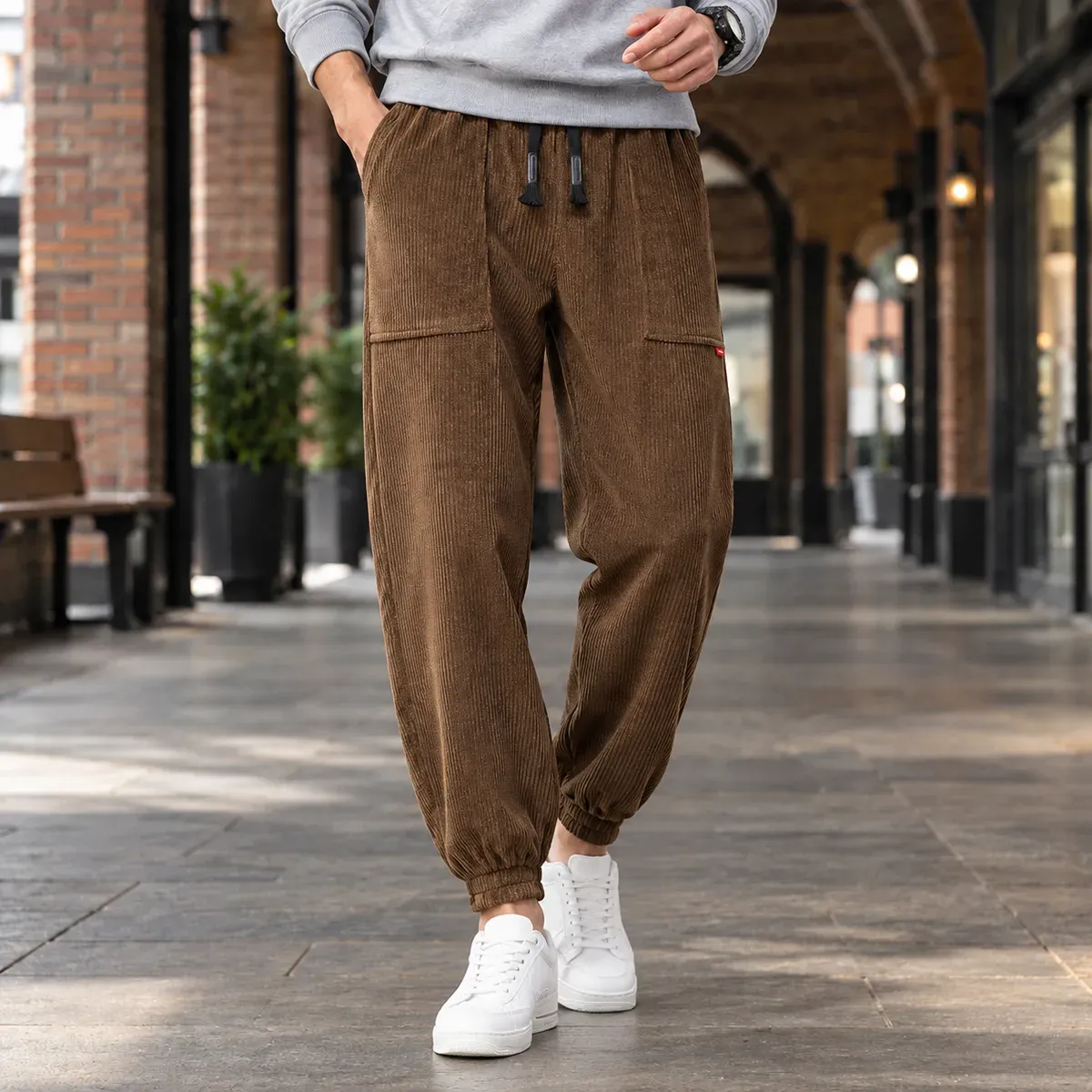 Felix-West Relaxed Pants in Brown Casual