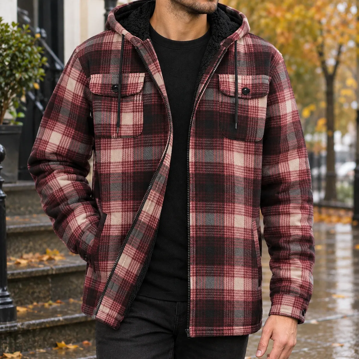 Michael Plaid Jacket in Brown Plaid