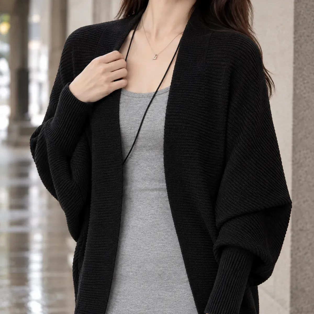 Charles-Grant Batwing Cardigan — detail