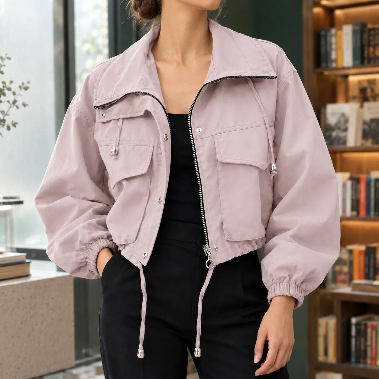 Isabella Utility Jacket in Lotus Root Pink