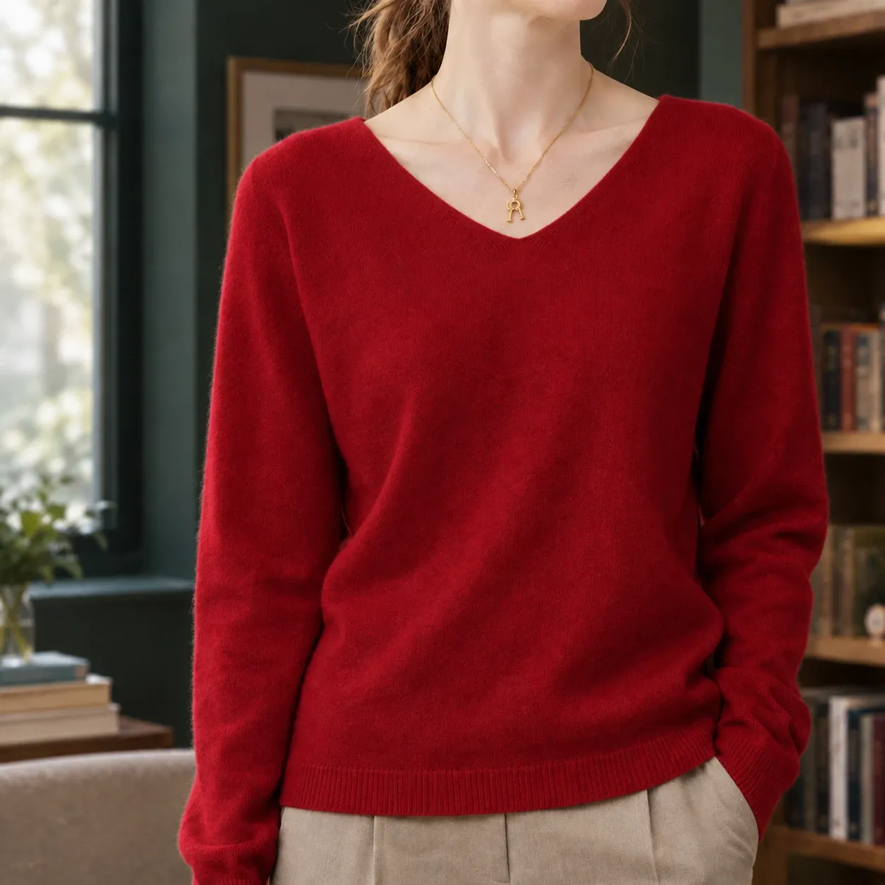 Paloma Cashmere Sweater in Red