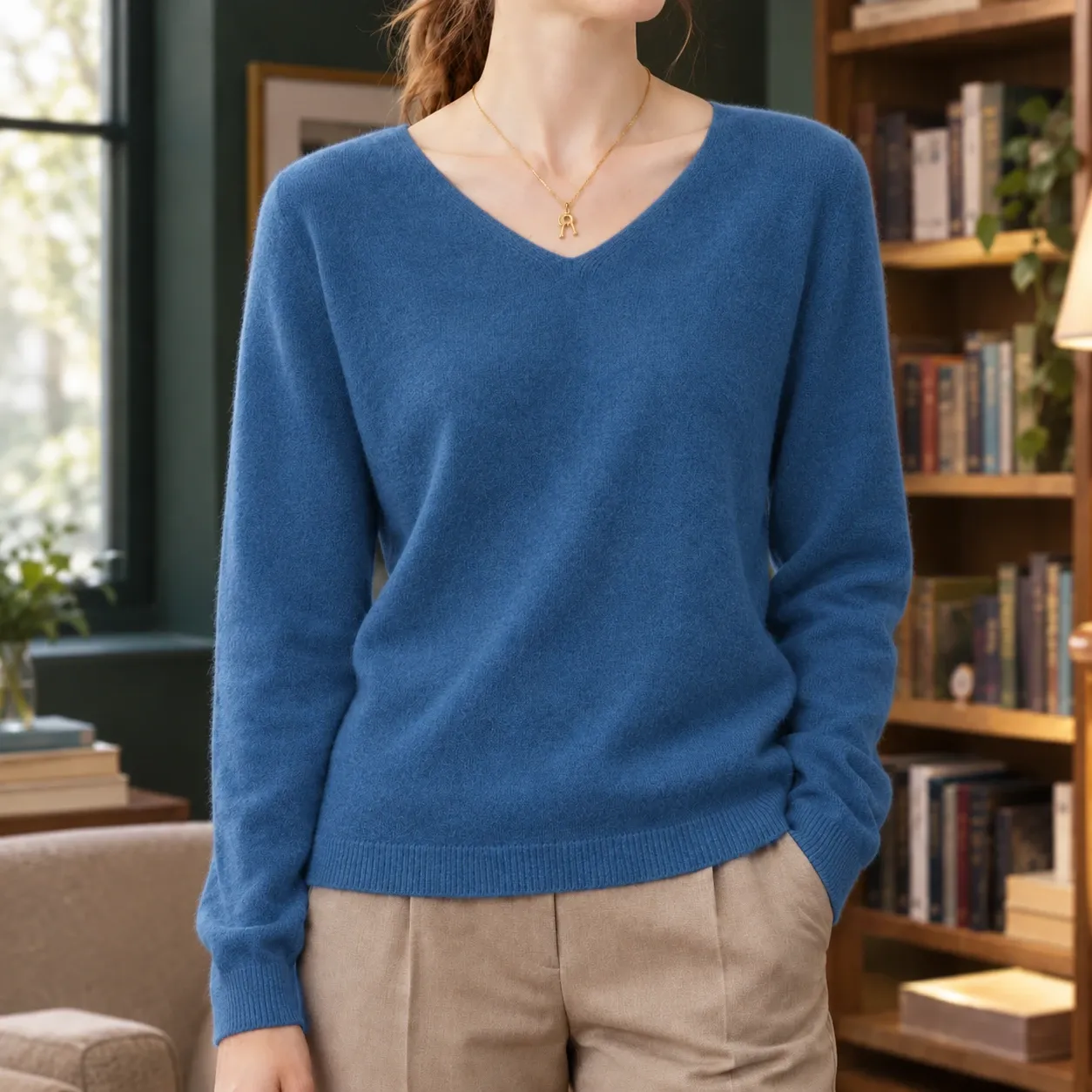 Paloma Cashmere Sweater in Blue