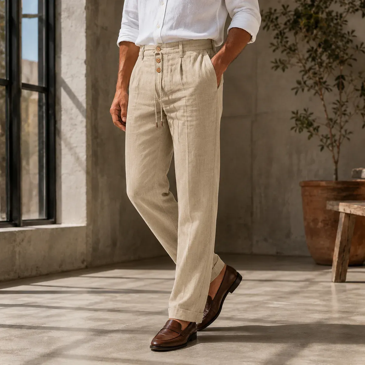 Blake Relaxed Pants in Khaki