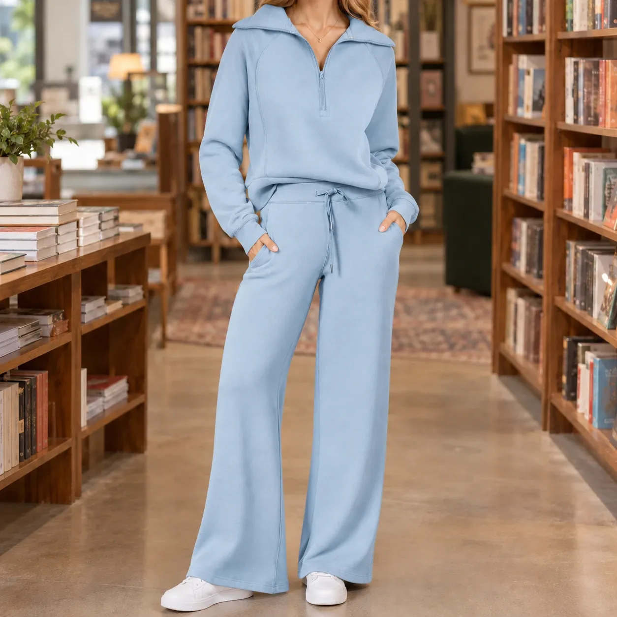 Sharon Wide Leg Set in Sky Blue