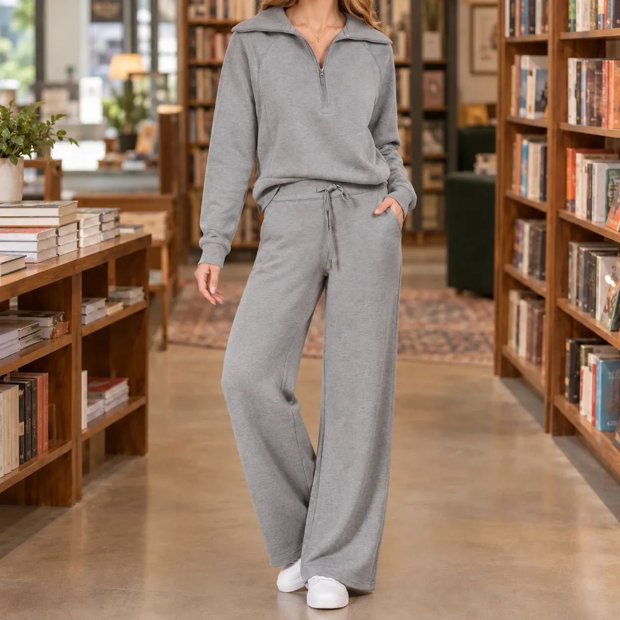 Sharon Wide Leg Set in Gray